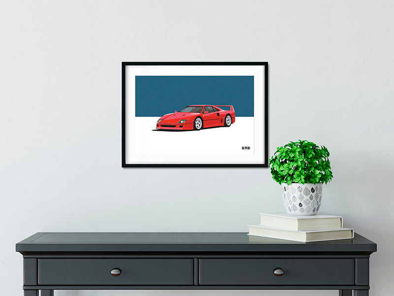 1990 Ferrari F40 - Print